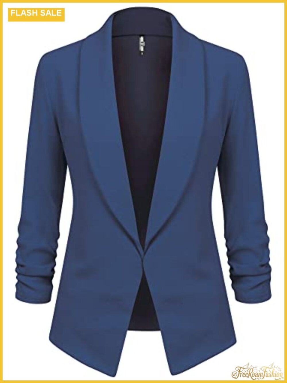 3/4 Sleeve Open Front Blazer Cardigan Jacket Womens Work Office Suit Jacket